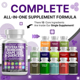 Close-up of polyphenol capsules containing quercetin and green tea extract